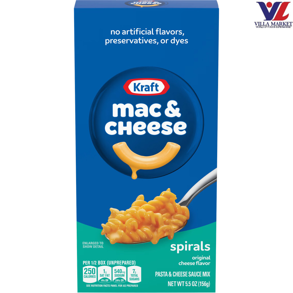 คราฟต์ มักกะโรนีและชีส (เส้นเกลียว) 156G Kraft Macaroni And Cheese Dinner Cheesy Spirals
