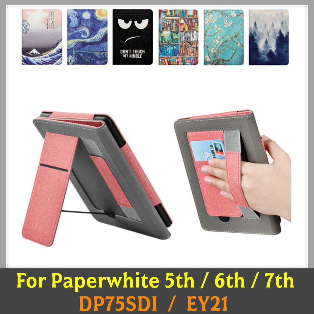 HandStrapสมาร์ทกรณีMinimalist Flip Cover Kindle Paperwhite 5th/6th/7th Generation KPW1/PW2/PW3 6นิ้ว
