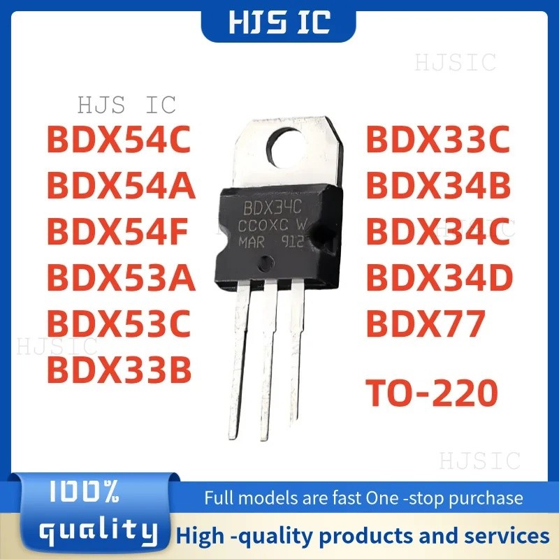 5PCS BDX54C BDX54A BDX54F BDX53A BDX53C BDX33B BDX33C BDX34B BDX34C BDX77 TO-220 ขายส่ง Field Effect