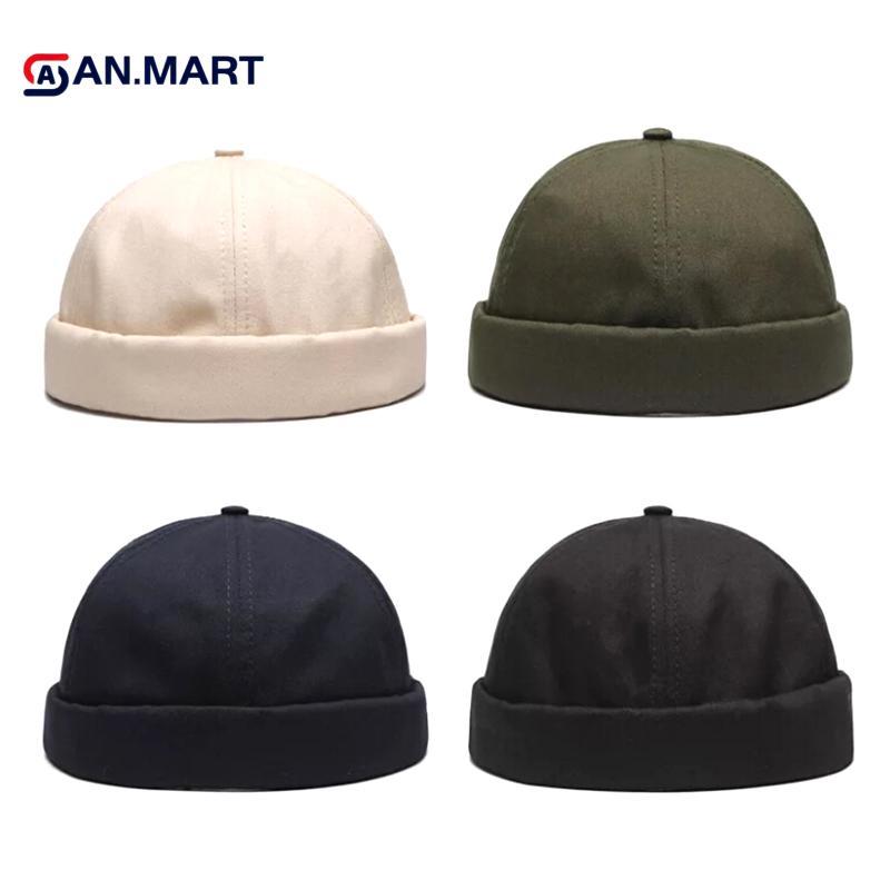 AN.MART Vintage Brimless Cotton Baseball Snapba Caps Hip Hop Skull Hats Adjustable TH