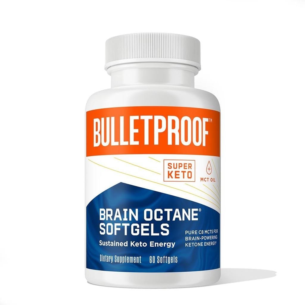 Bulletproof Octane Softgels 60 Count C8 MCT Oil สําหรับพลังงานที่ยั่งยืน