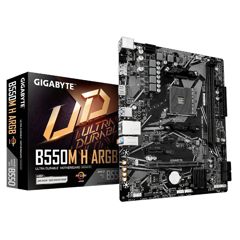 เมนบอร์ด Gigabyte B550M H ARGB เหมาะสำหรับคอมพิวเตอร์เดสก์ท็อปที่รองรับ R5 5600/5600X