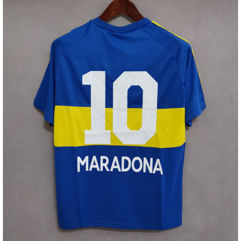81-82 Boca Juniors MARADONA Retro คุณภาพสูงที่กําหนดเองเสื้อฟุตบอลเสื้อเหย้า
