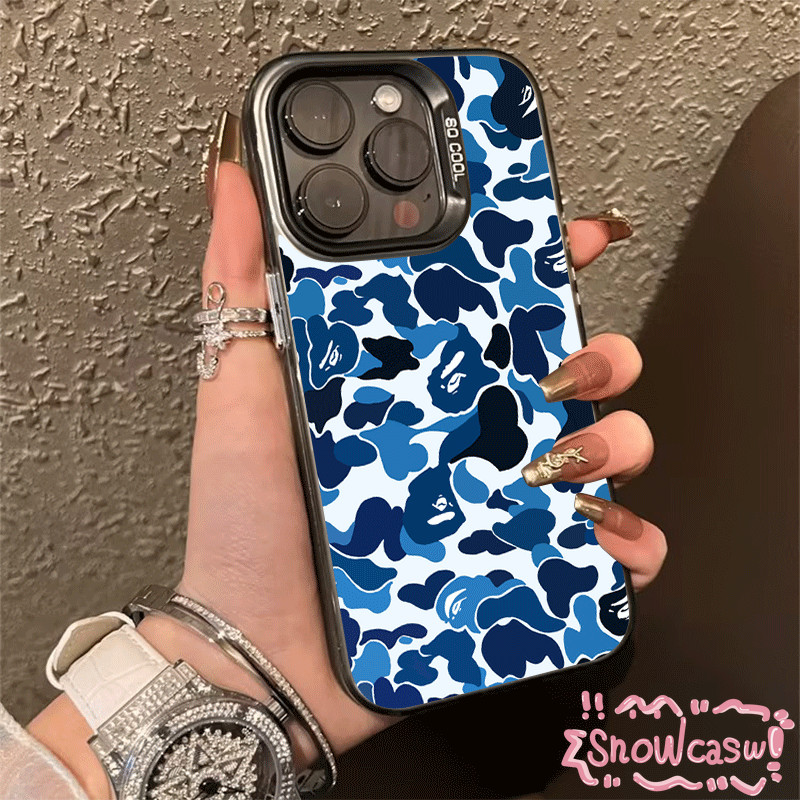 เคสลายพรางสีน้ำเงิน/สีชมพู สำหรับ OPPO A53 A16 A54 A15 A74 A57 A79 A58 A3X A78 A38 A5PRO A17 A9 A76 A31 A60 A16K A3s A52