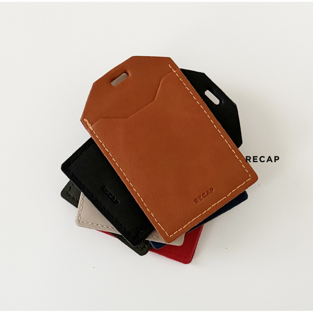 RECAP PU Card Holder | ซองหนังใส่บัตรพนักงาน มี2ช่อง ห้อยสายคล้องบัตร (เฉพาะซองใส่บัตร) [ Yes IDID ]