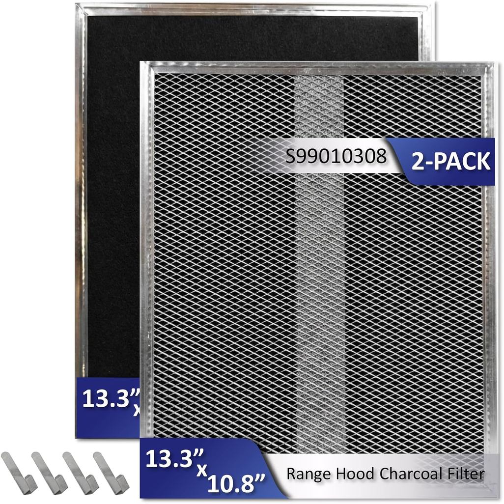 2 แพ็ค S99010308 Range Hood ตัวกรองถ่าน 10.8 x 13.3 นิ้ว Non-Ducted เตา Hood Vent Filter สําหรับ Bro