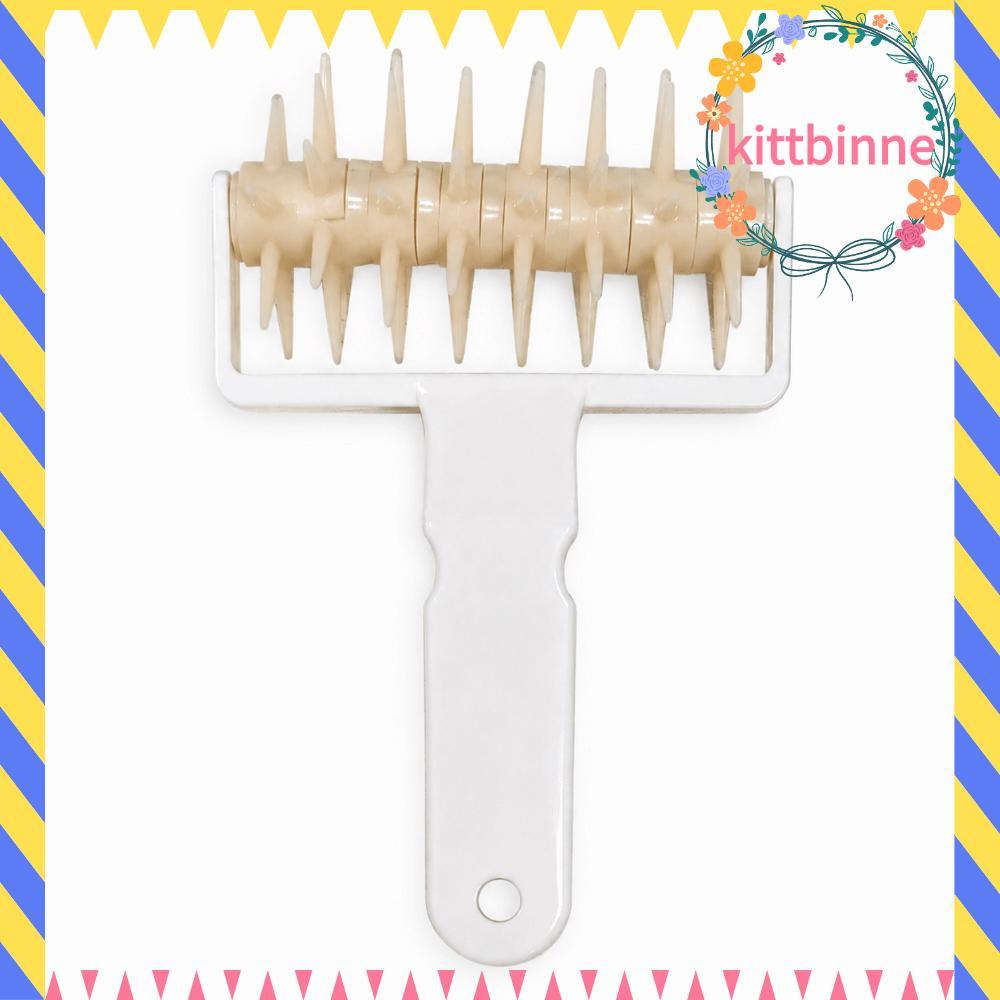 KITTBINNE823 ลูกกลิ้งเข็มแป้ง, ล้อเข็ม PP แป้งพิซซ่า Docker, DIY Spiked Rolling Head แขวนรูยาวเค้ก Punch พิซซ่า Crust