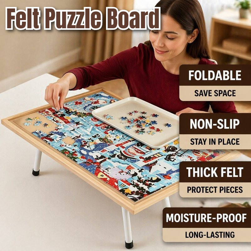 Felt Puzzle Board Mat พับไม่ลื่น Tiltable Puzzle Storage Pad Moisture Proof สําหรับ Seribu