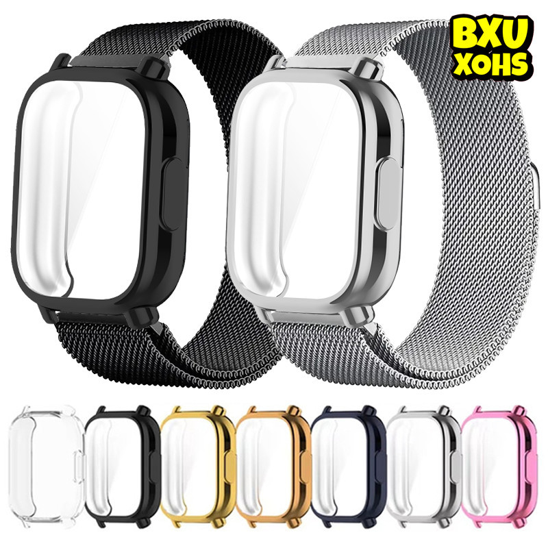 กรณีนุ่ม สายลูป Milanese for Redmi Watch 5 Active / Redmi Watch 5 Lite 22mm โลหะสแตนเลสวง TPU อุปกรณ์ปกป้องหน้าจออ่อน