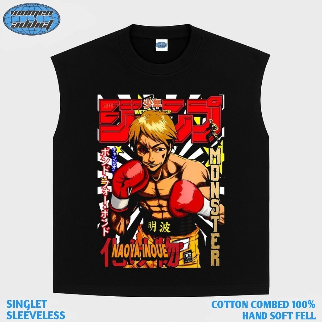 ถังบน Naoya Inoue Anime มวยพิมพ์เสื้อกั๊กฤดูร้อนไม่มีแขนถังบนสำหรับผู้ชาย