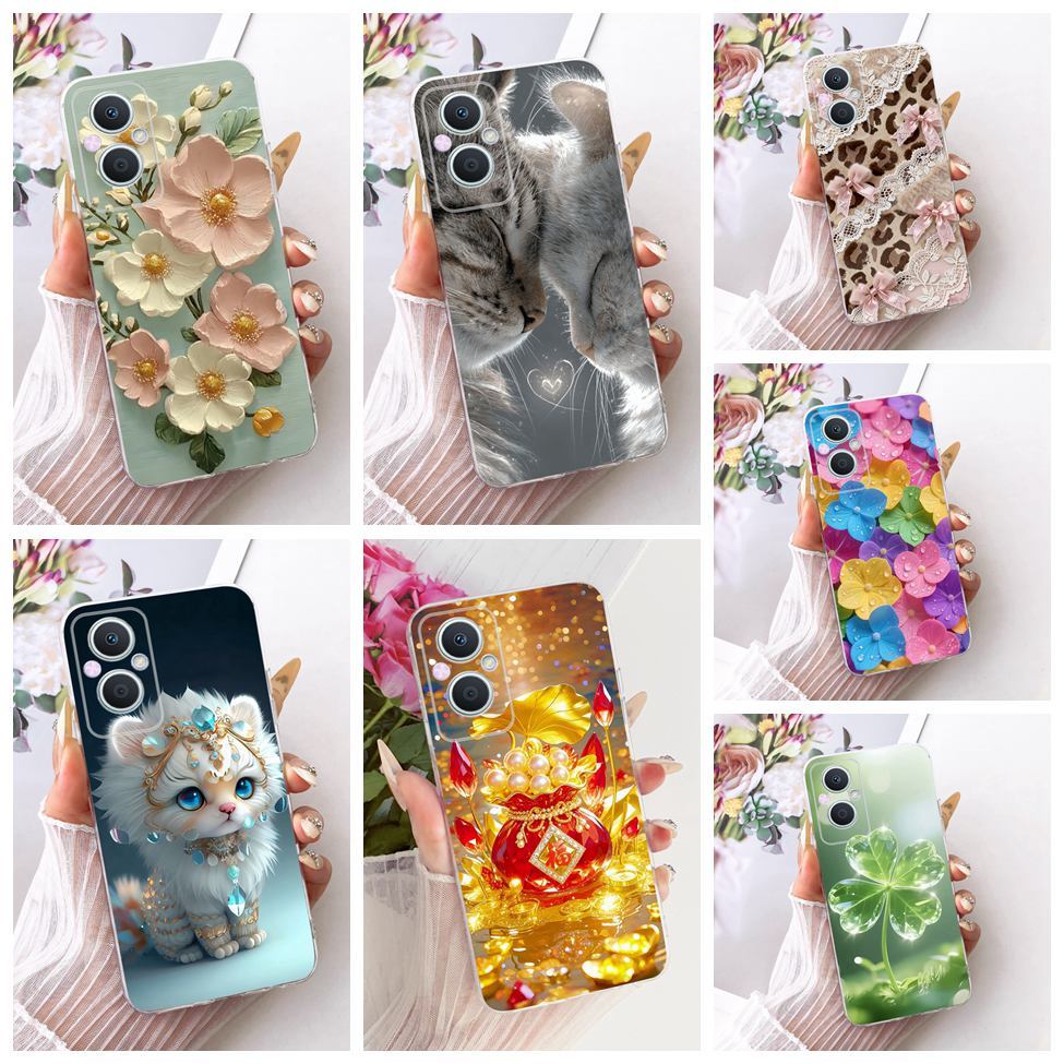 ปลอกใสสําหรับOppo Reno 7Z 5GกรณีCPH2343 น่ารักการ์ตูนแฟชั่นผีเสื้อตลกทาสีสําหรับOppo Reno7 Z 5G