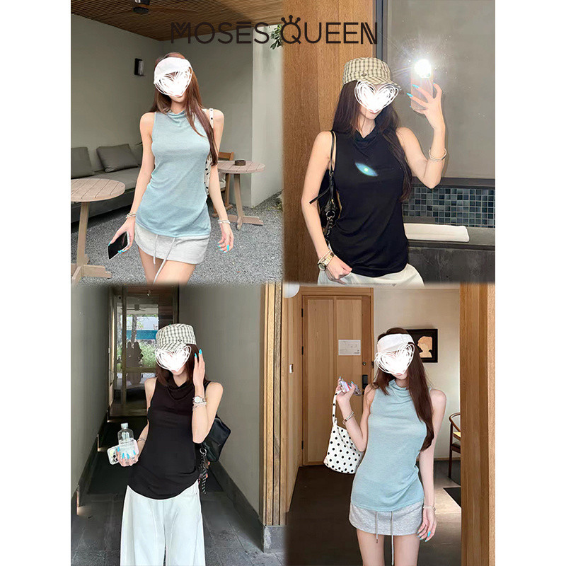 MOSESQUEEN صديري بنصف ياقة صيفي — صورة 5