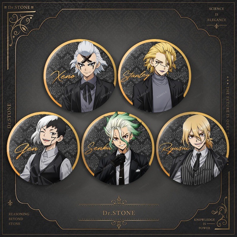 Dr.STONE Suit Series Badge Senku Ishigami Xeno Houston Polaroid Photocard Anime Merch