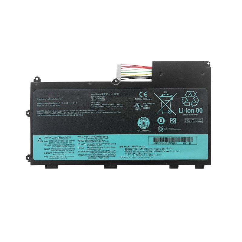 แบตเตอรี่ใหม่สำหรับ Lenovo L11S3P51 L11N3P51 L12L3P51 45N1091/1090/1088