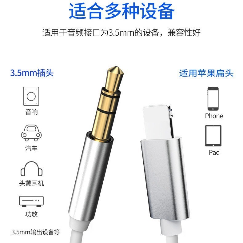 สายอะแดปเตอร์เสียง AUX เหมาะสําหรับ iPhone iphone14/lightning เป็นชุดหูฟัง 3.5 มม