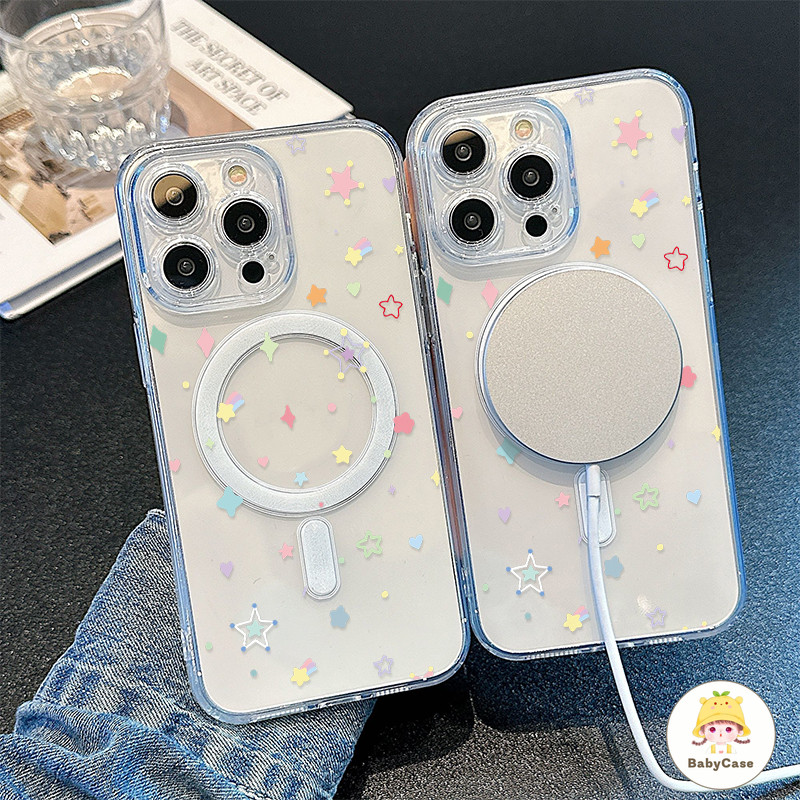 โดปามีนสีดวงดาวแม่เหล็กซองโทรศัพท์ เคสไอโฟน 17 สำหรับ IPhone 16 11 15 14 13 12 Pro Max 7 8 16 Plus Air 7 8 SE