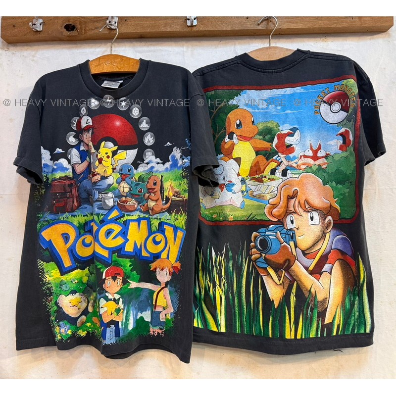 pokemon Big Screen เสื้อวินเทจ เสื้อการ์ตูน heavy vintage shirt