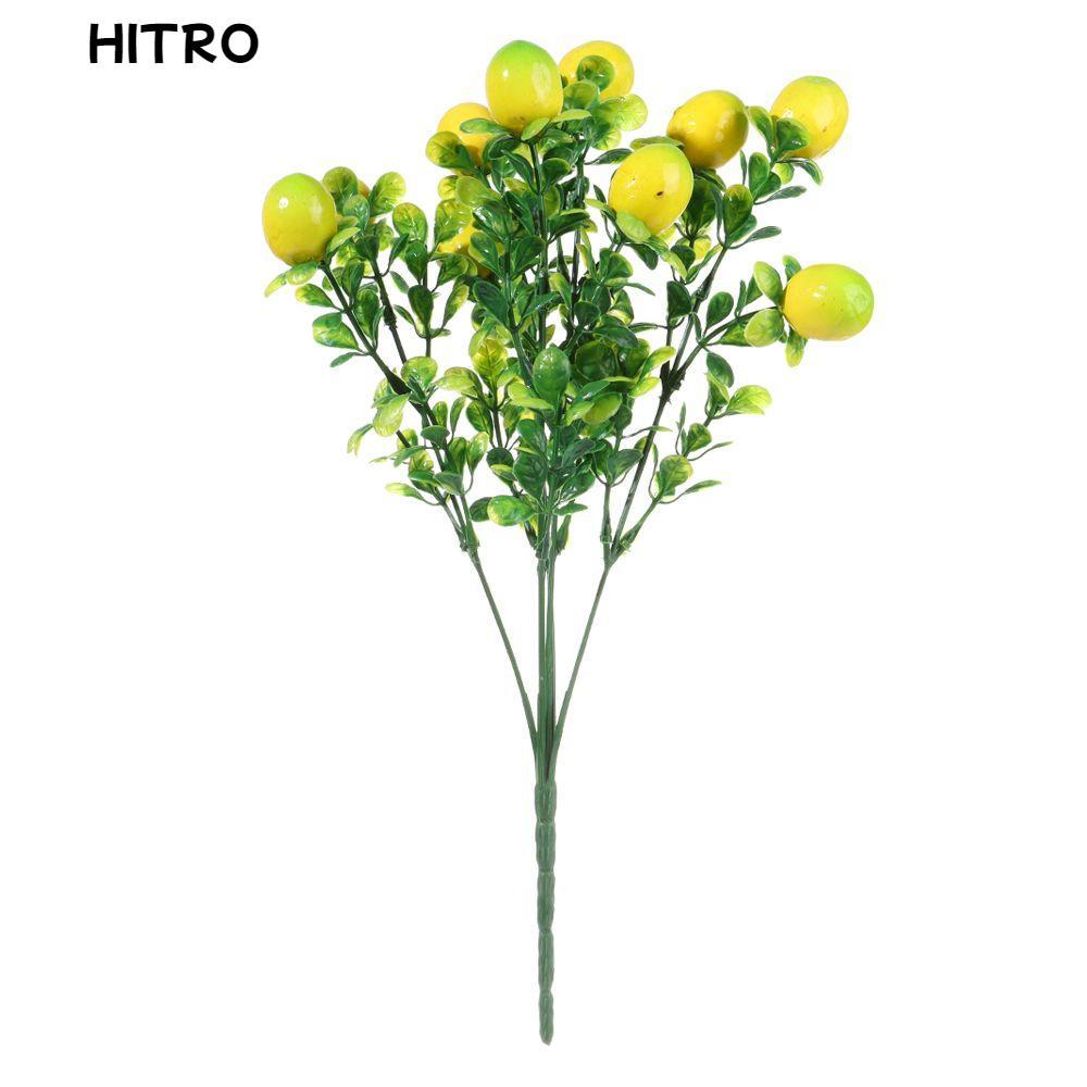 HITRO Lemon สาขาตาราง Centerpiece วันหยุด Lemon Tree Greenery ตกแต่งสําหรับผลไม้บ้าน