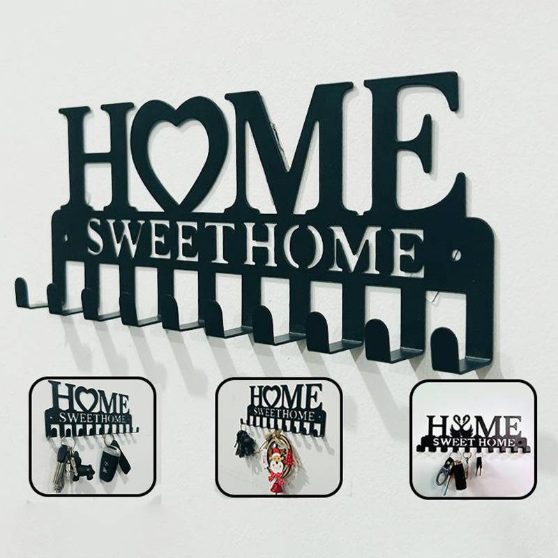 Tsukilslandd 1PC ติดผนัง Sweet Home ตกแต่ง Key Holder, Key Wall Hook, Creative Key Holder สําหรับประ