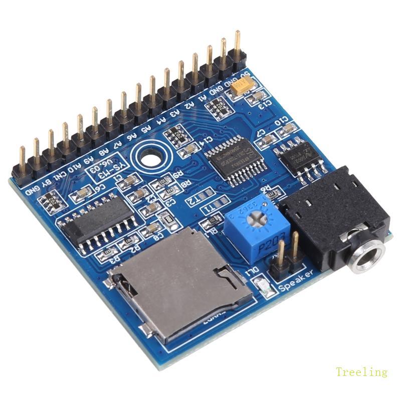 Treeling DC 5V MP3 Voice Player Module SD TF Voice Broadcast Trigger Player + 2 พอร์ต