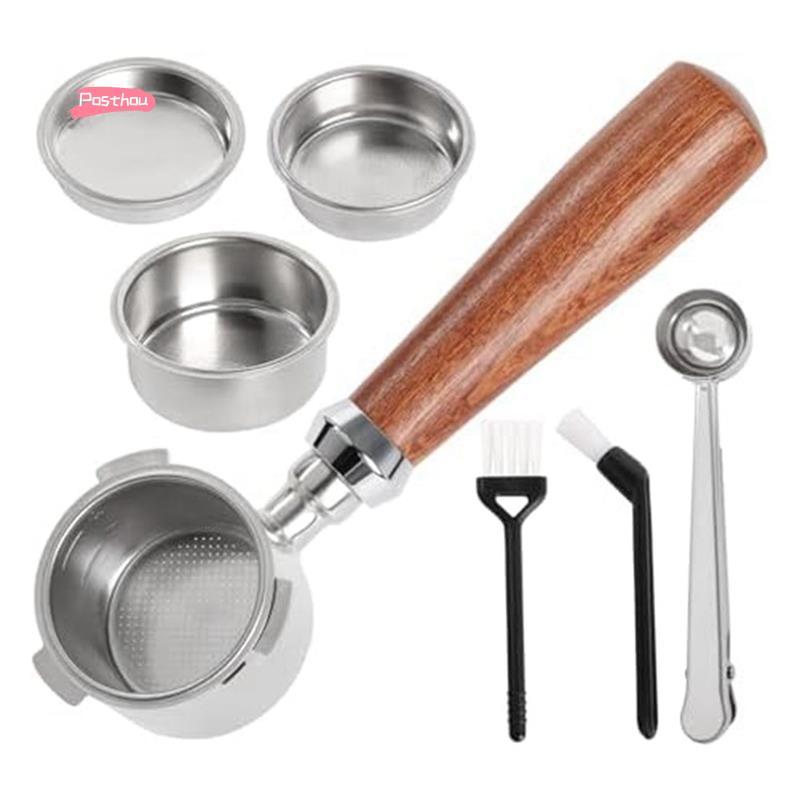 [posthouse]Portafilter 51mm with Filter Basket 1/2/4 Cup 51mm Portafilter Stainless Steel Espresso F