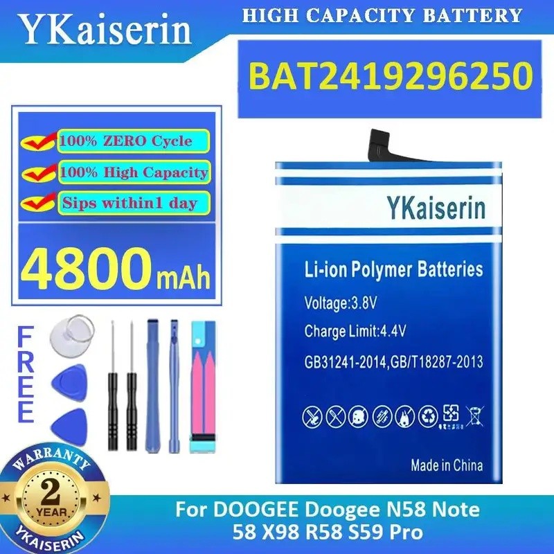 BAT ที่เชื่อถือได้2419296250 สําหรับ Doogee Doogee N58 หมายเหตุ 58 X98 R58 S59 Pro แบตเตอรี่โทรศัพท์
