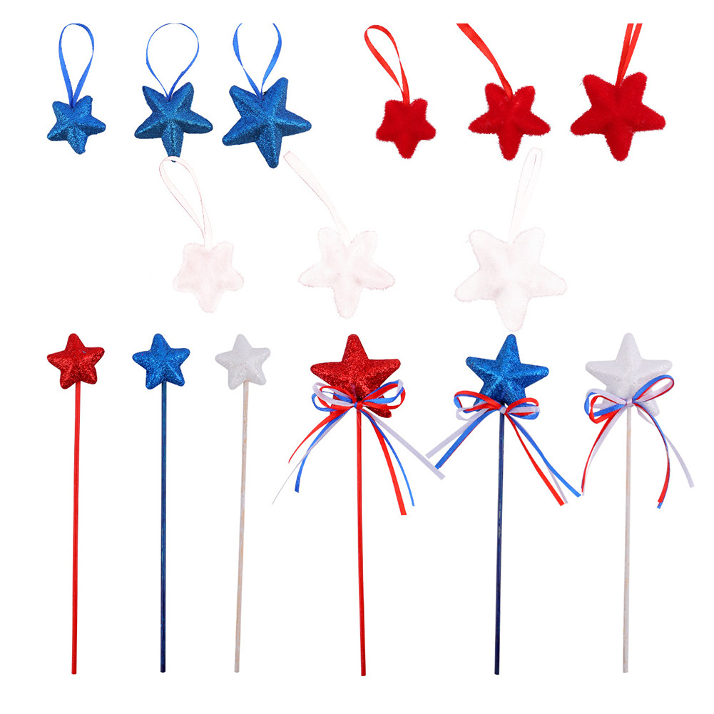 Ღ Patriotic Star Picks 4th of July สําหรับงานฝีมือปาร์ตี้วันประกาศอิสรภาพของอเมริกาน่า