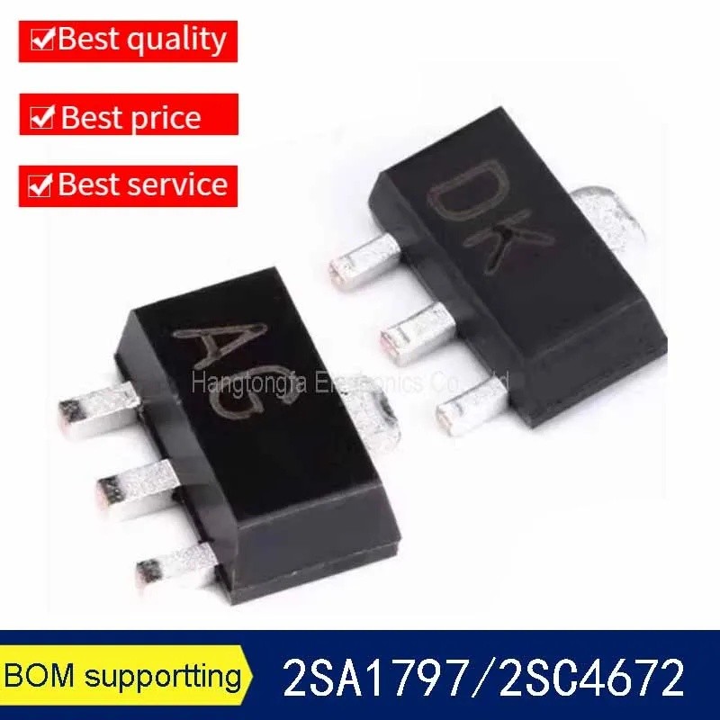 1000PCS 2SA1797 2SC4672 เครื่องหมาย AG DK SOT89 NPN PNP SMD ทรานซิสเตอร์ใหม่ A REEL
