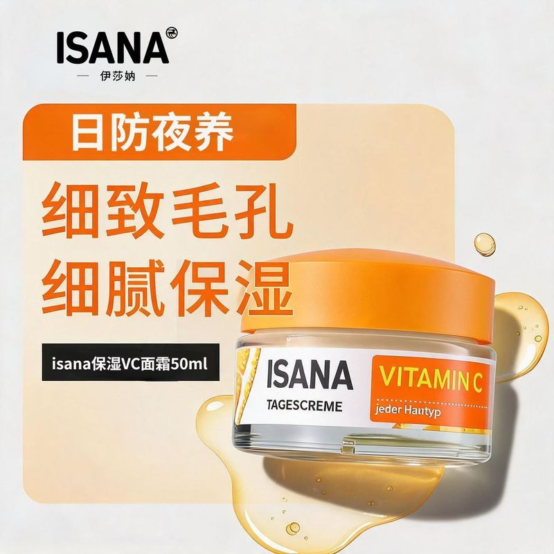 วิตามินเยอรมัน ISANA Brightening Cream ต่อต้านริ้วรอย Moisturizing Fade Water Moisturizing 8.9