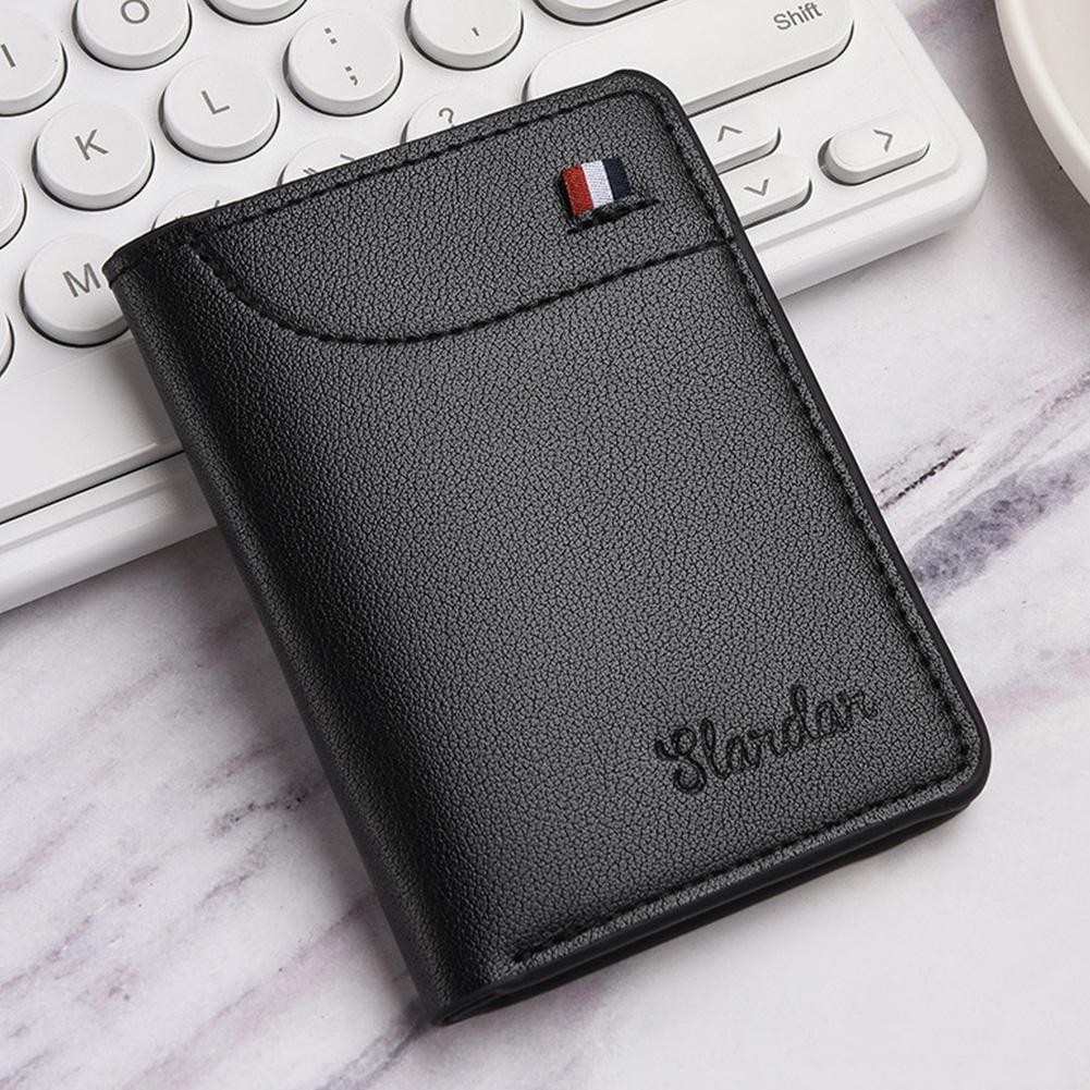 idud Ultra-thin Mens Wallet Short Style Vertical Small Design Wallet For Drivers License And Youth K