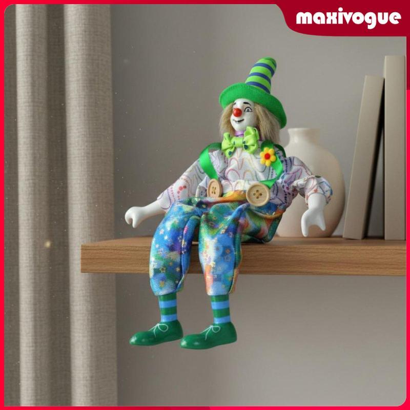 [Maxivogue] รายการสะสม Porcelain Clown Doll Posable Limbs Handmade Porcelain Clown Doll การออกแบบราย