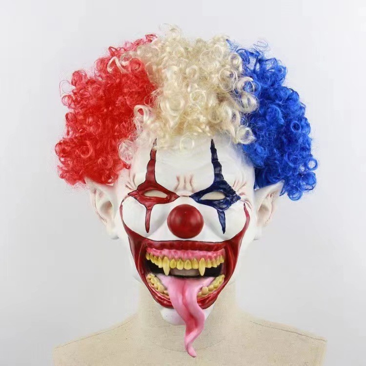 หัวระเบิด Joker Halloween Haunted House Horror Chamber Ghost Latex Mask Zombie Blood Mask