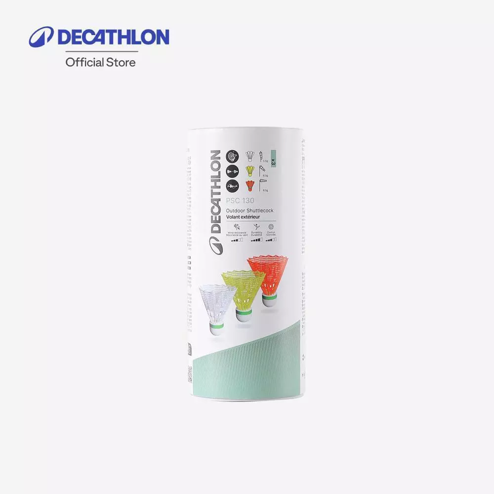 Decathlon Outdoor Badminton Shuttlecock V2 ลูกขนไก่พลาสติกสำหรับเล่นแบดมินตันกลางแจ้ง รุ่น Psc 130 (3 ลูก) - Multi Color