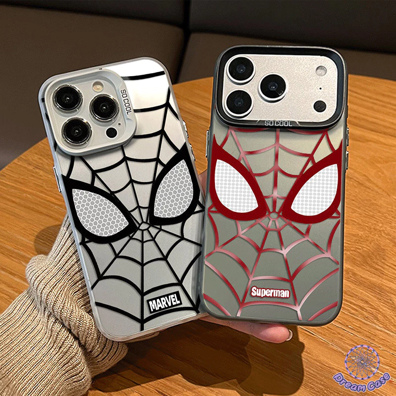 เคสโทรศัพท์ชุบสีสด ลายสไปเดอร์แมน สไตล์ฮิต เข้ากันได้กับIPhone 11 16 17 AIR 15 14 12 13 Pro Max 16 14 7 8 15 Plus XR X