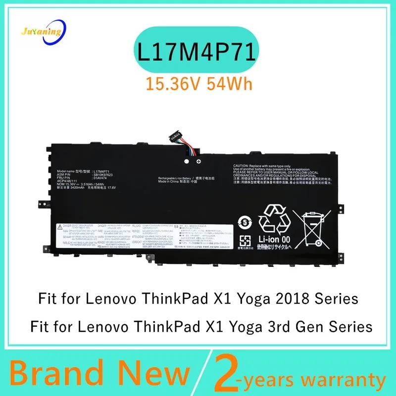 L17C4P71 01AV475 L17M4P71 แบตเตอรี่แล็ปท็อปสําหรับ Lenovo ThinkPad X1 โยคะ 3rd Gen 2018 Series 01AV4