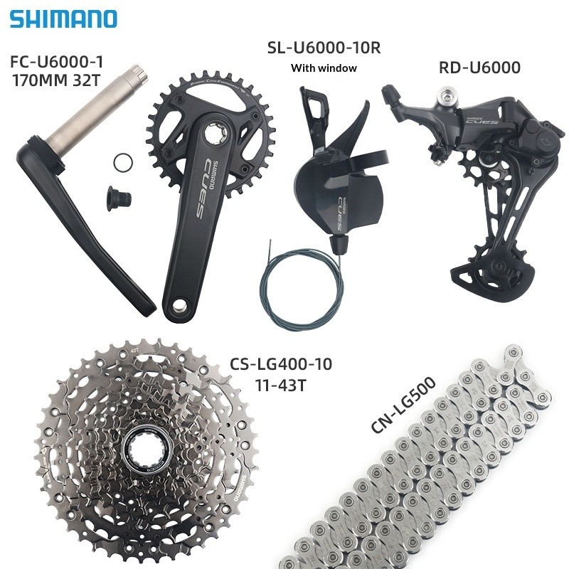 Shimano CUES U6000 Groupset 1x10‐Speed สําหรับชุดขับเคลื่อนจักรยานเสือภูเขา MTB