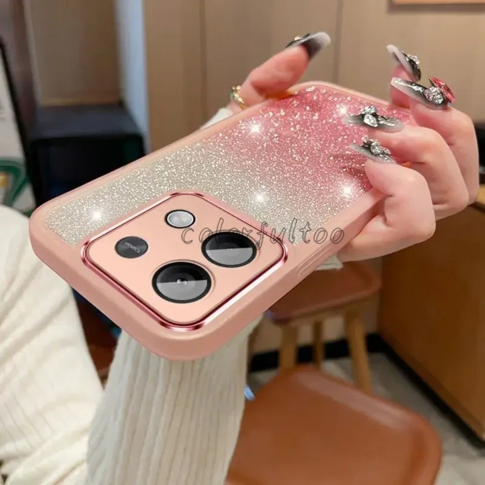 Redmi 17 2026 สาวน่ารัก Slim Soft สําหรับ Redmi 17 Redmi17 4G 5G Ultra Thin ซิลิโคน TPU Clear Star Bling Glitter กรณีชุบกล้องเลนส์ป้องกันกันกระแทกปกหลัง