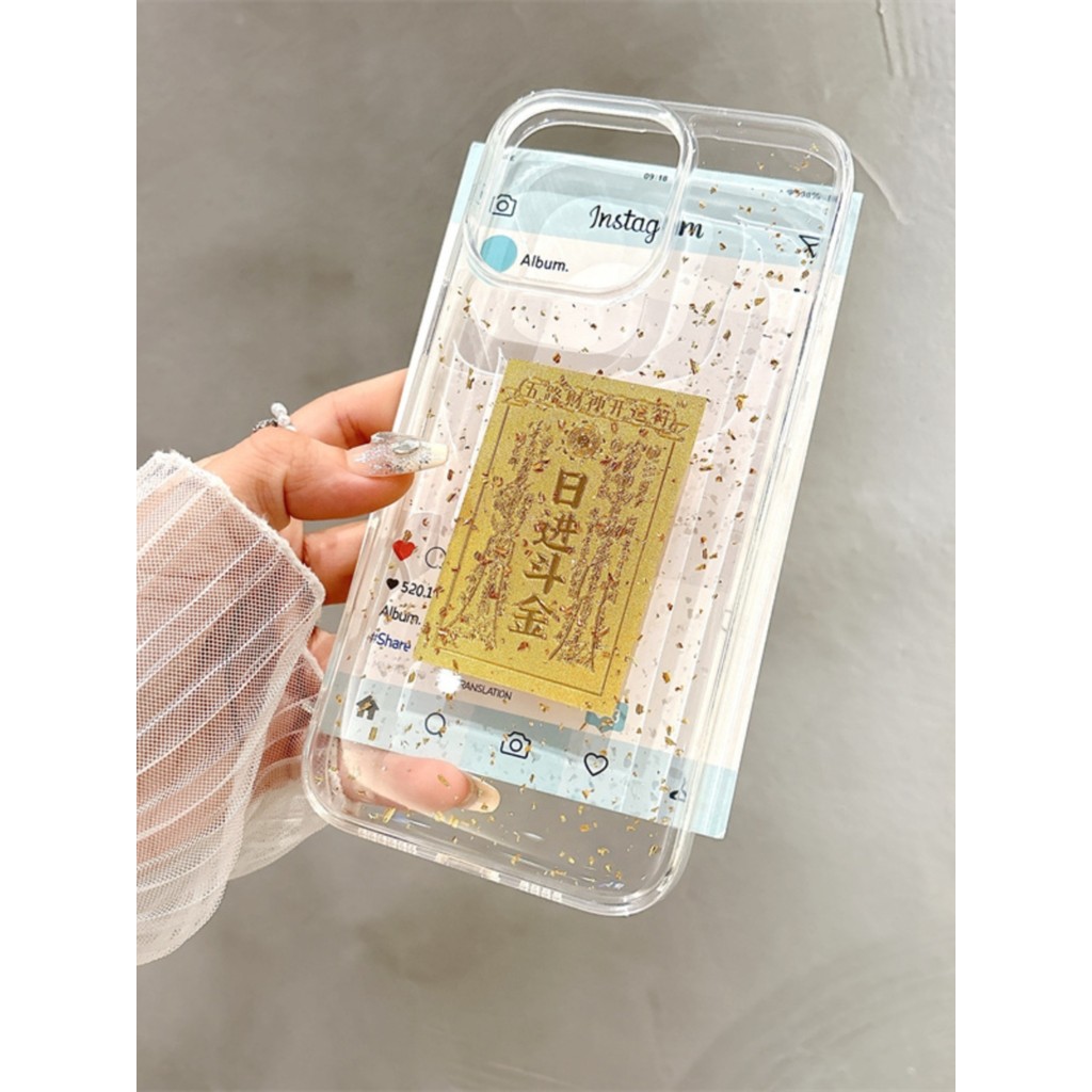 ปีใหม่ฟอยล์สีทอง Rijindou Gold เหมาะสําหรับ OPPOreno16 เคสโทรศัพท์ 15 อีพ็อกซี่ 14/13/10 Creative A5