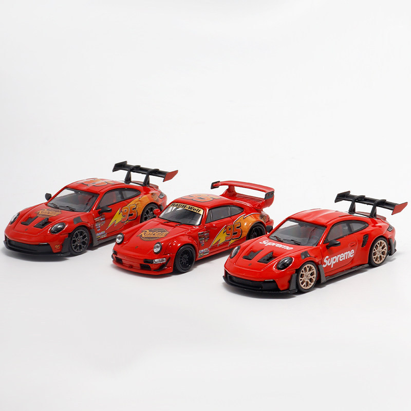 Ready Stock [โมเดลรถ] 1: 64 Porsche 911 992 GT3 RS Lightning McQueen Viper BMW M4 A90 โมเดลรถ 964