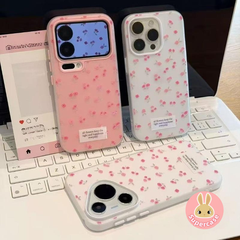 พลัมสดดอกไม้ 2in1 Matte เคสโทรศัพท์สําหรับ Vivo Y04 Y04S Y03 Y03T Y02 Y02A Y02T Y02S Y01A Y01 Y5S Y3