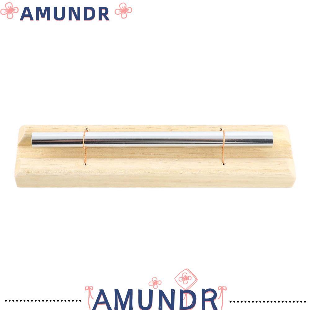 AMUNDR การทําสมาธิ Chimes, สีไม้พร้อม Mallet Hand Chimes Bell, ไม้ทนทาน + โลหะห้องเรียน Chimes สําหร
