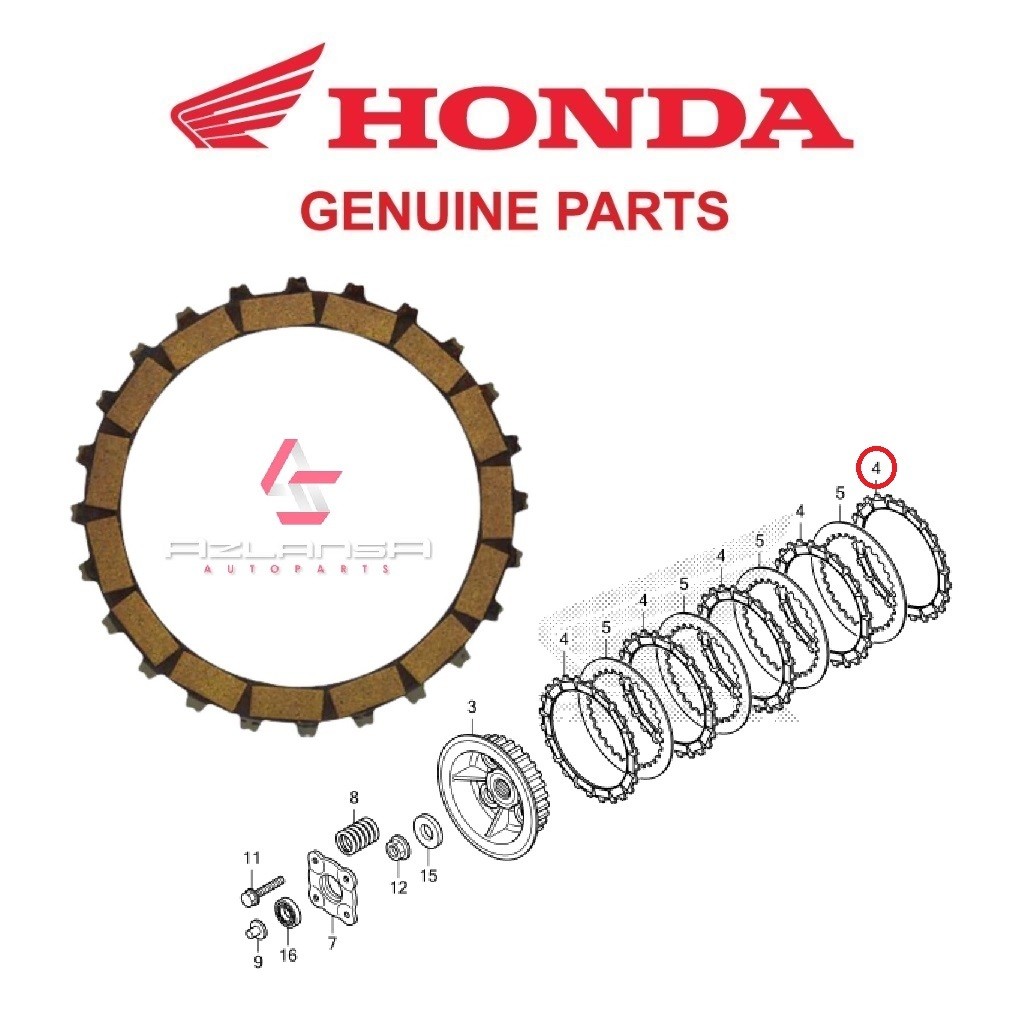 ชุดแรงเสียดทานคลัตช์ดิส ( 22201-K03-H12 ) RS150R V1 V2 V3 & RS-X V1 💯 อะไหล่