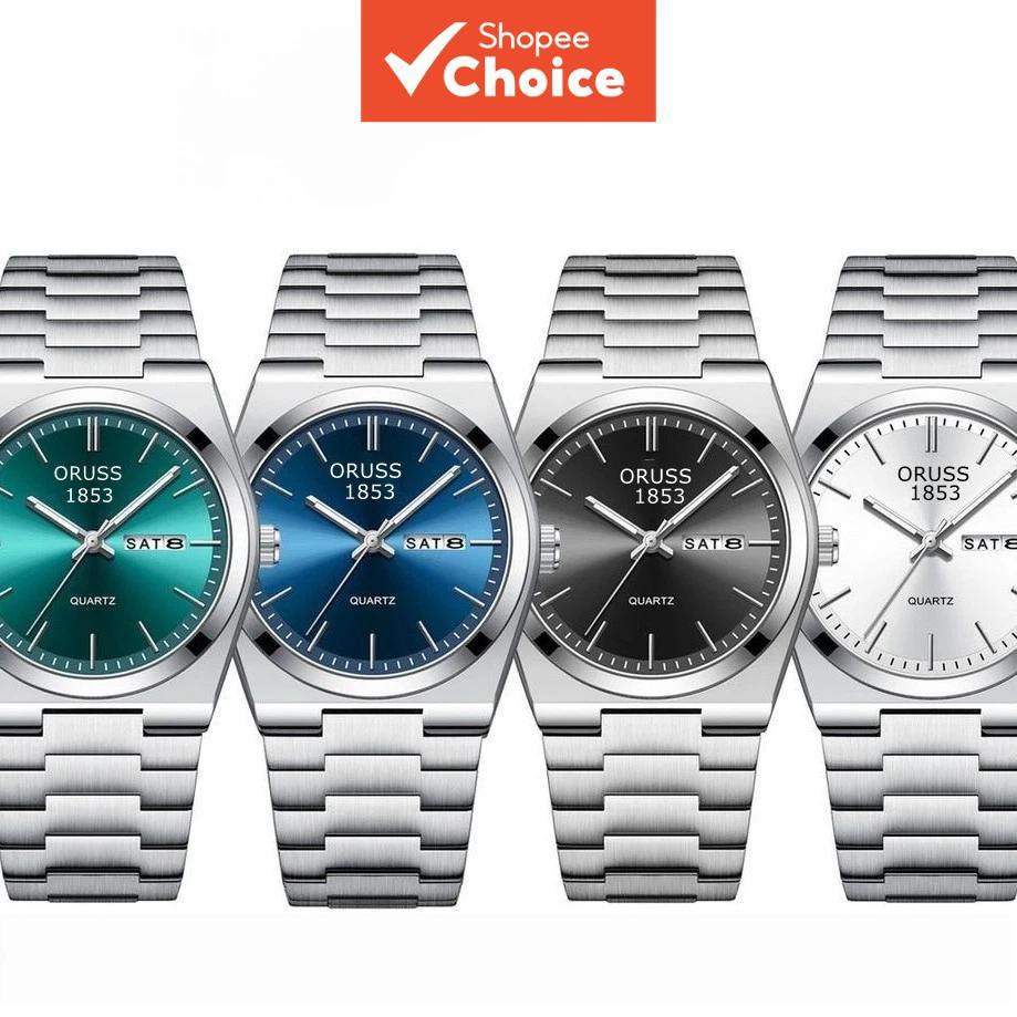Oruss Swiss Brand Mens Waterproof Luminous Calendar Stainless Steel Business Watch
