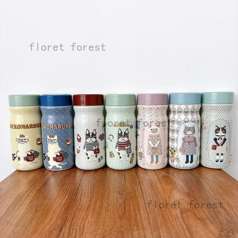 ญี่ปุ่นญี่ปุ่น Kusuguru แมวแท้ Fadou 300ml ถ้วยเก็บความร้อนถ้วยเก็บความเย็น 316 สแตนเลสแบบพกพาการ์ตูน 63