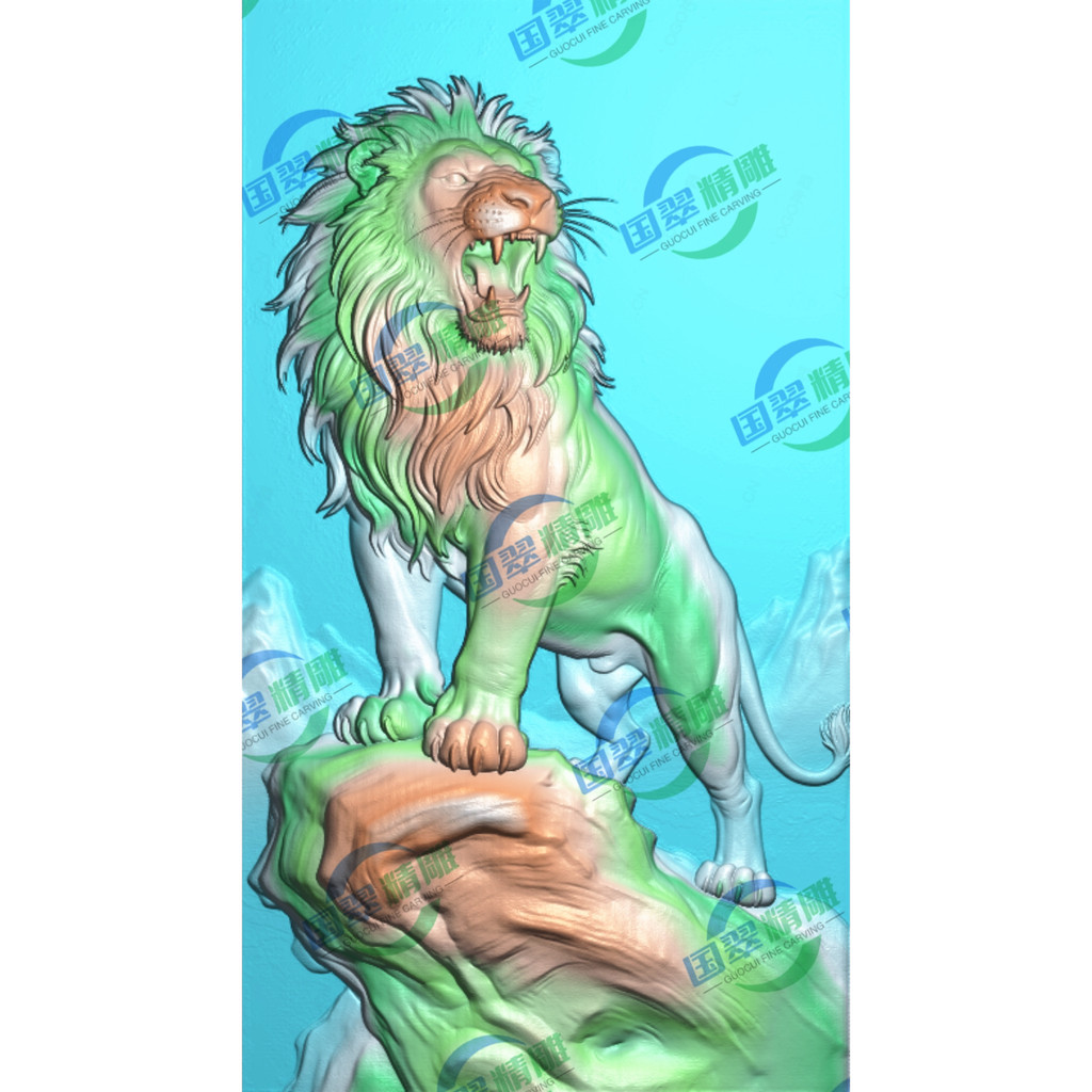 Lion King Lion King King King of the Jungle Lion Roar 398 แกะสลักรูปแบบ JDP สีเทาองศารูปแบบ BMP ลายน