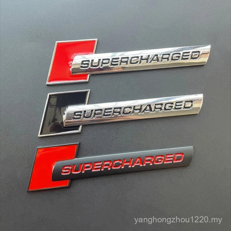 ใช้ได้กับ-GLOBAL FACTORY-3D โลหะ Supercharged ป้ายสัญลักษณ์รูปลอกรถสติกเกอร์สําหรับ Audi Q7 S Line A
