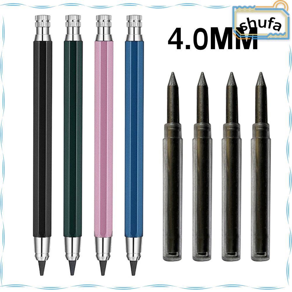 SHUFA ดินสอกด, โลหะ 2B/4B/6B/8B/10B ดินสอเติมดินสออัตโนมัติ, Creative Drawing Writing Tool 4.0 มม.So