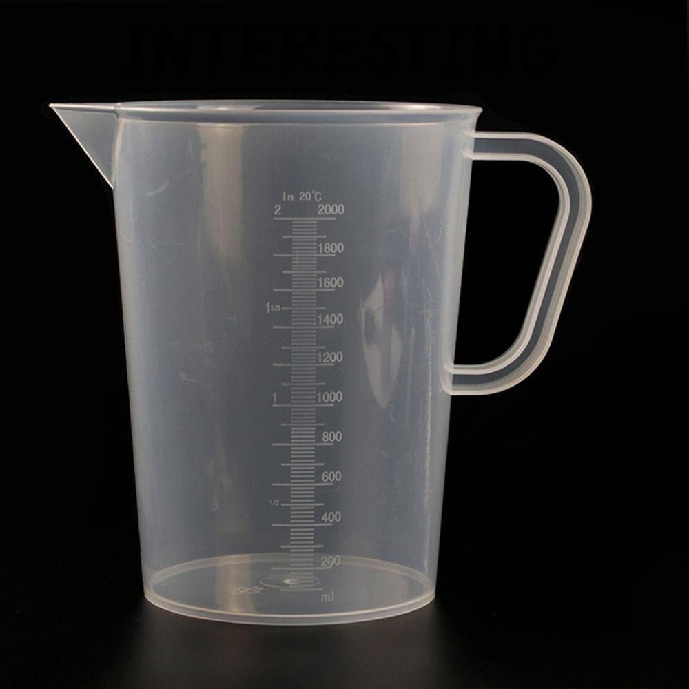 เหยือกพลาสติก INTERESTING, เหยือกวัดพวยเรียวขนาดใหญ่พิเศษ, พรีเมี่ยม 2000mL (2L) โปร่งใส Autoclavabl