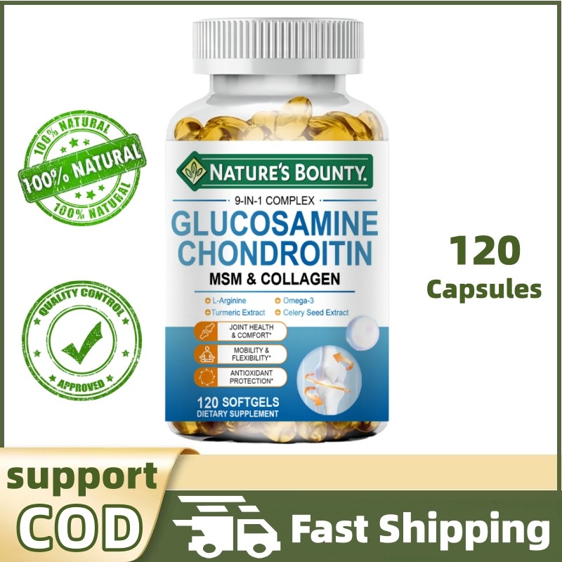 NATURE'S BOUNTY Glucosamine + Chondroitin กลูโคซามีน คอนดรอยติน แบบซอฟต์เจล สนับสนุนความคล่องตัวของร่างกาย
