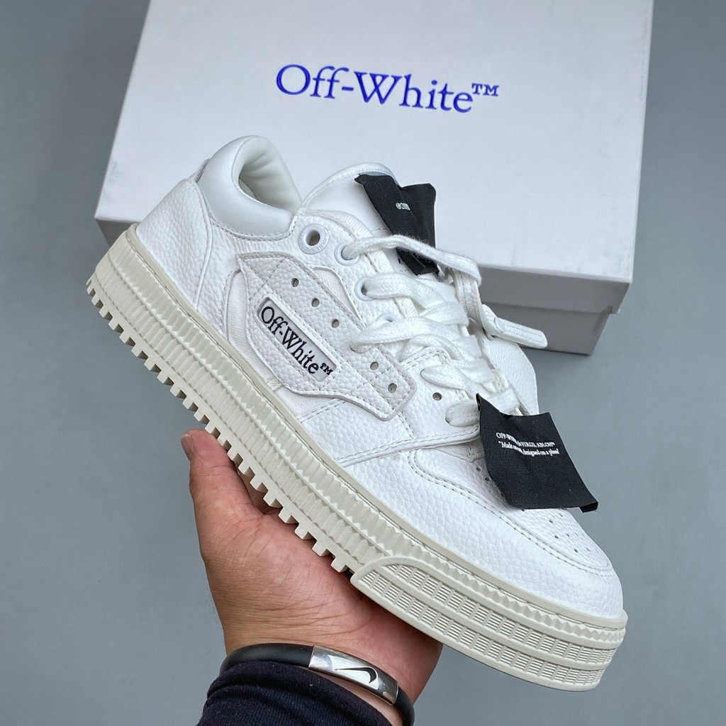OFF-WHITE Off-Court 3.0 รองเท้าผ้าใบทรงเตี้ยแฟชั่นหนังรองเท้าลําลอง Unisex